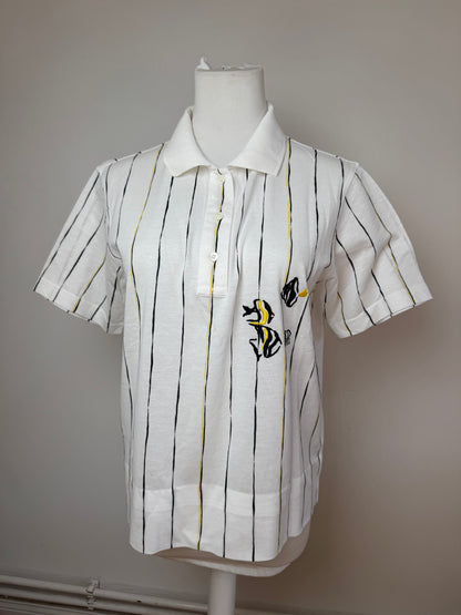 Vintage Dior Striped Polo Shirt Black white Yellow 36/S