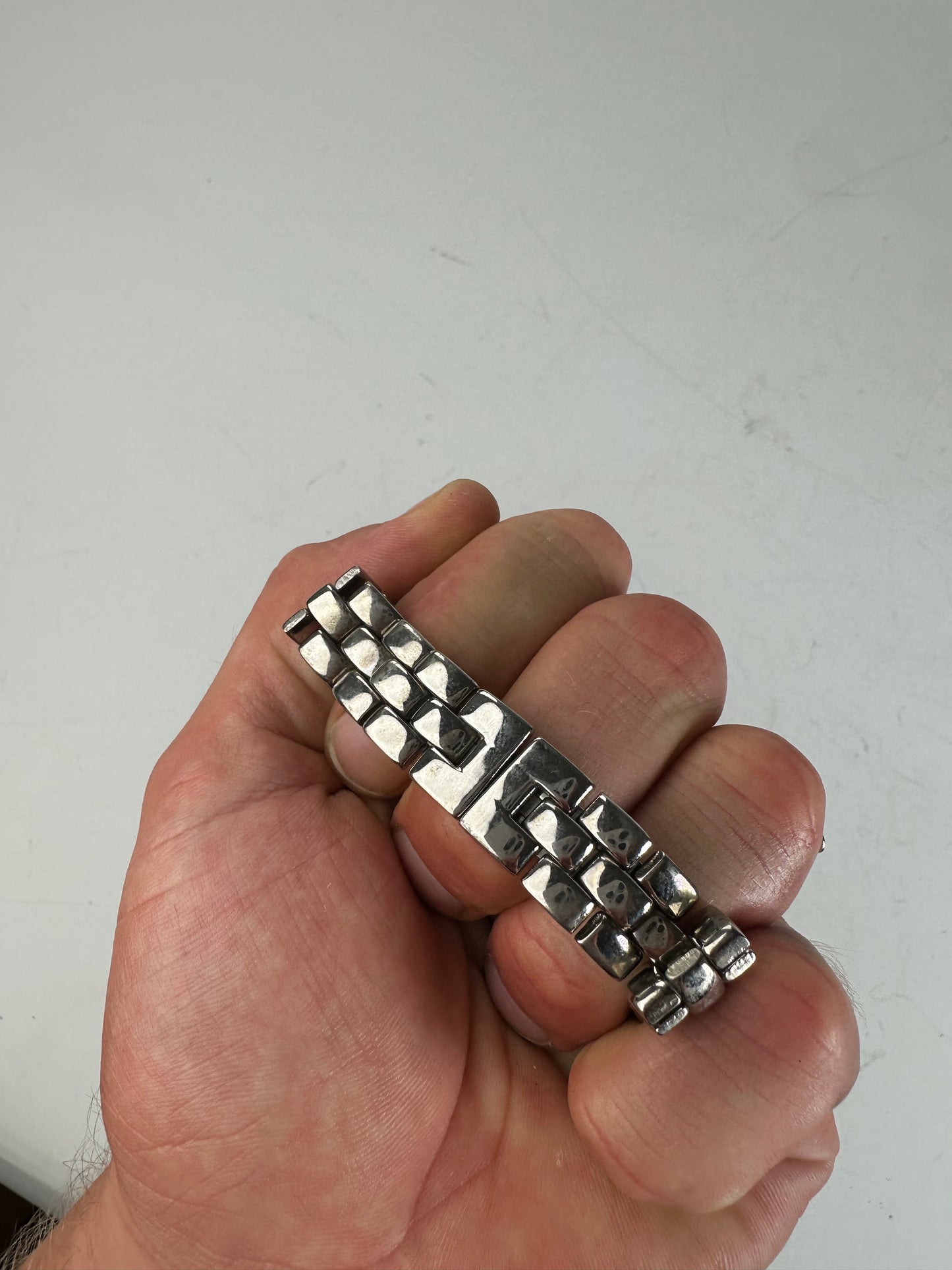 Vintage Gucci Stainless Steel Bracelet Watch Black Silver