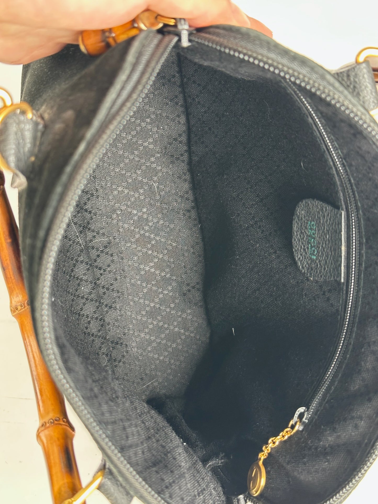 Vintage Gucci Suede Leather bag black