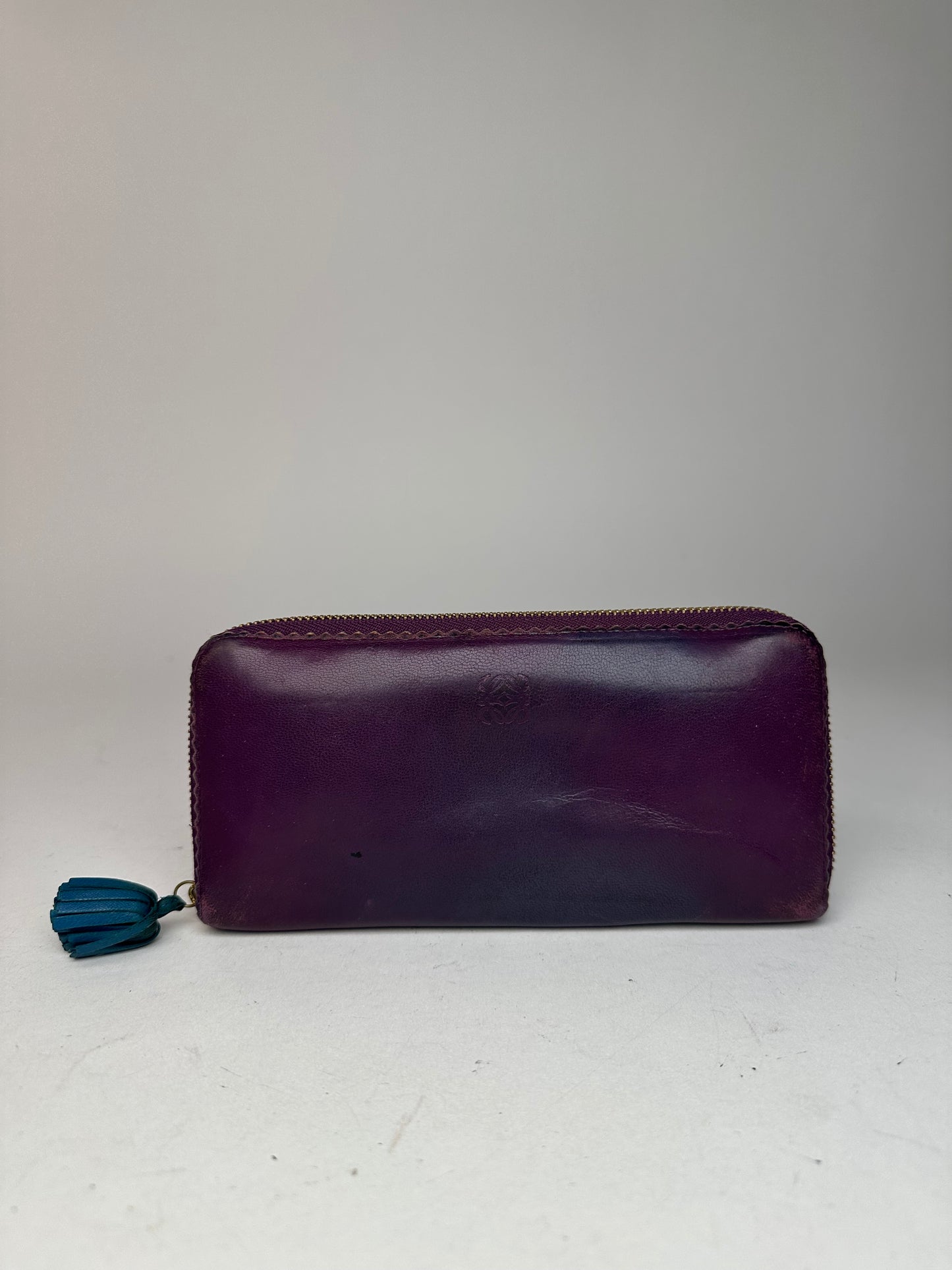 Vintage Loewe Madrid Long Leather Wallet Purple