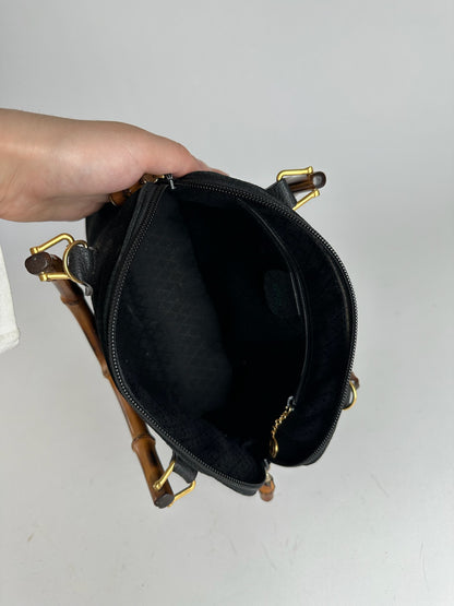Vintage Gucci Suede Leather bag black