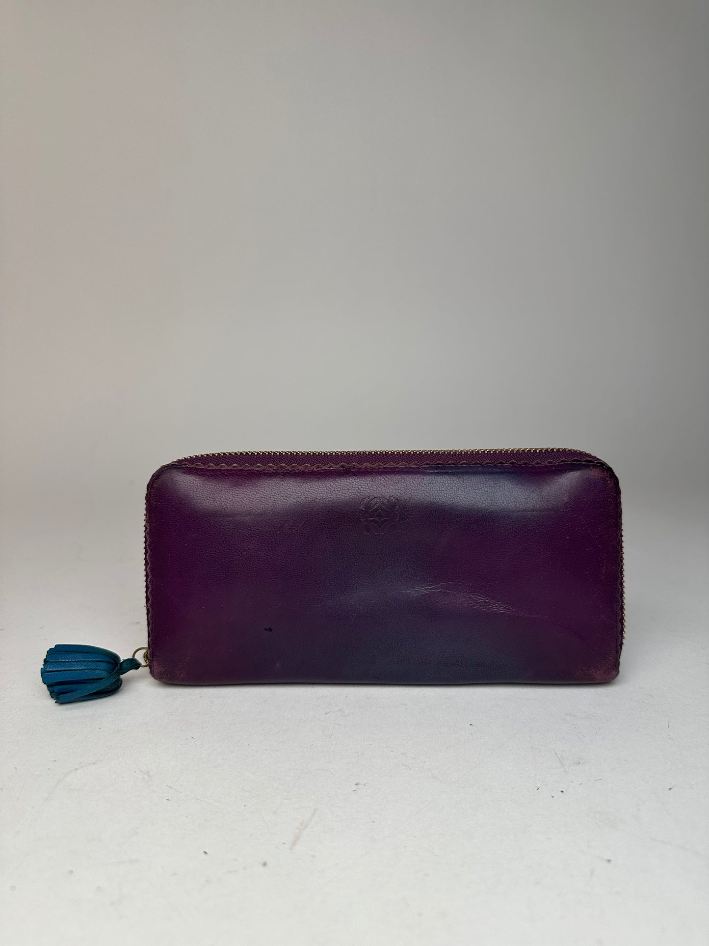 Vintage Loewe Madrid Long Leather Wallet Purple