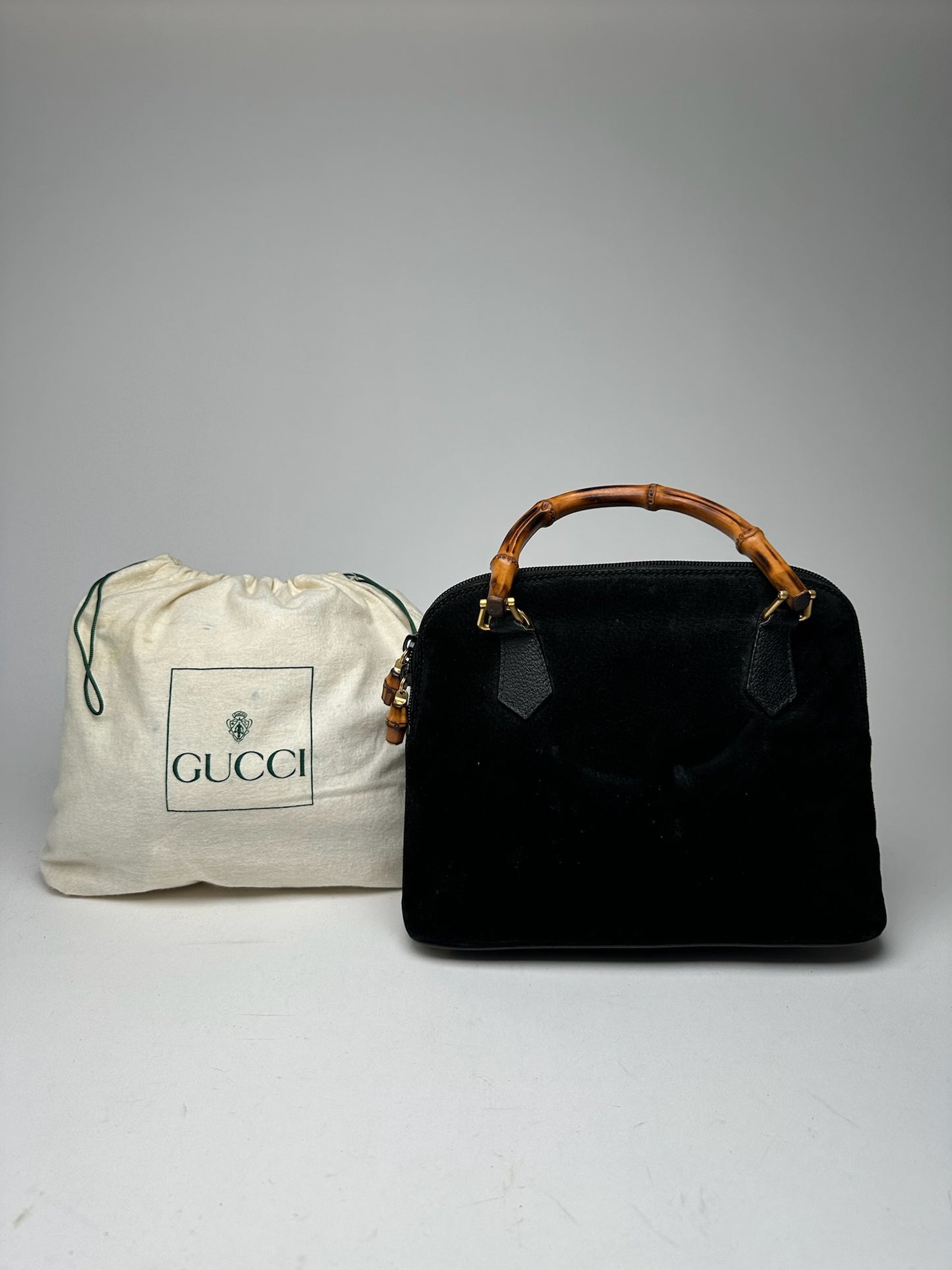 Vintage Gucci Suede Leather bag black