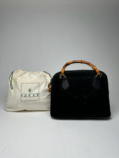 Vintage Gucci Suede Leather bag black