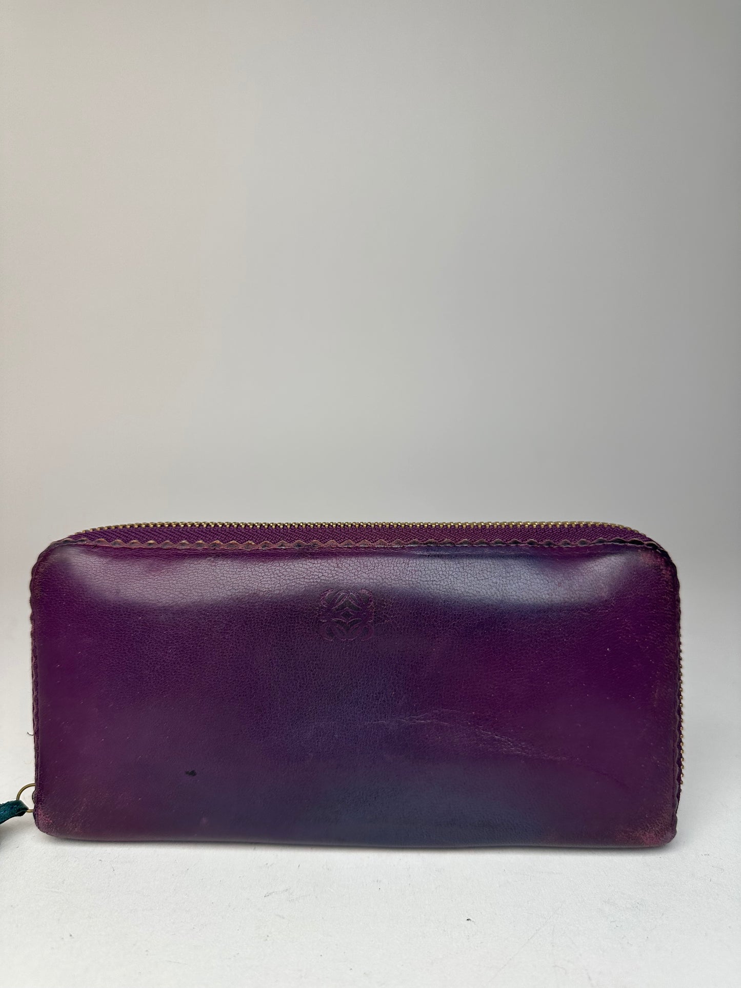 Vintage Loewe Madrid Long Leather Wallet Purple