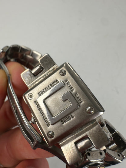 Vintage Gucci Stainless Steel Bracelet Watch Black Silver