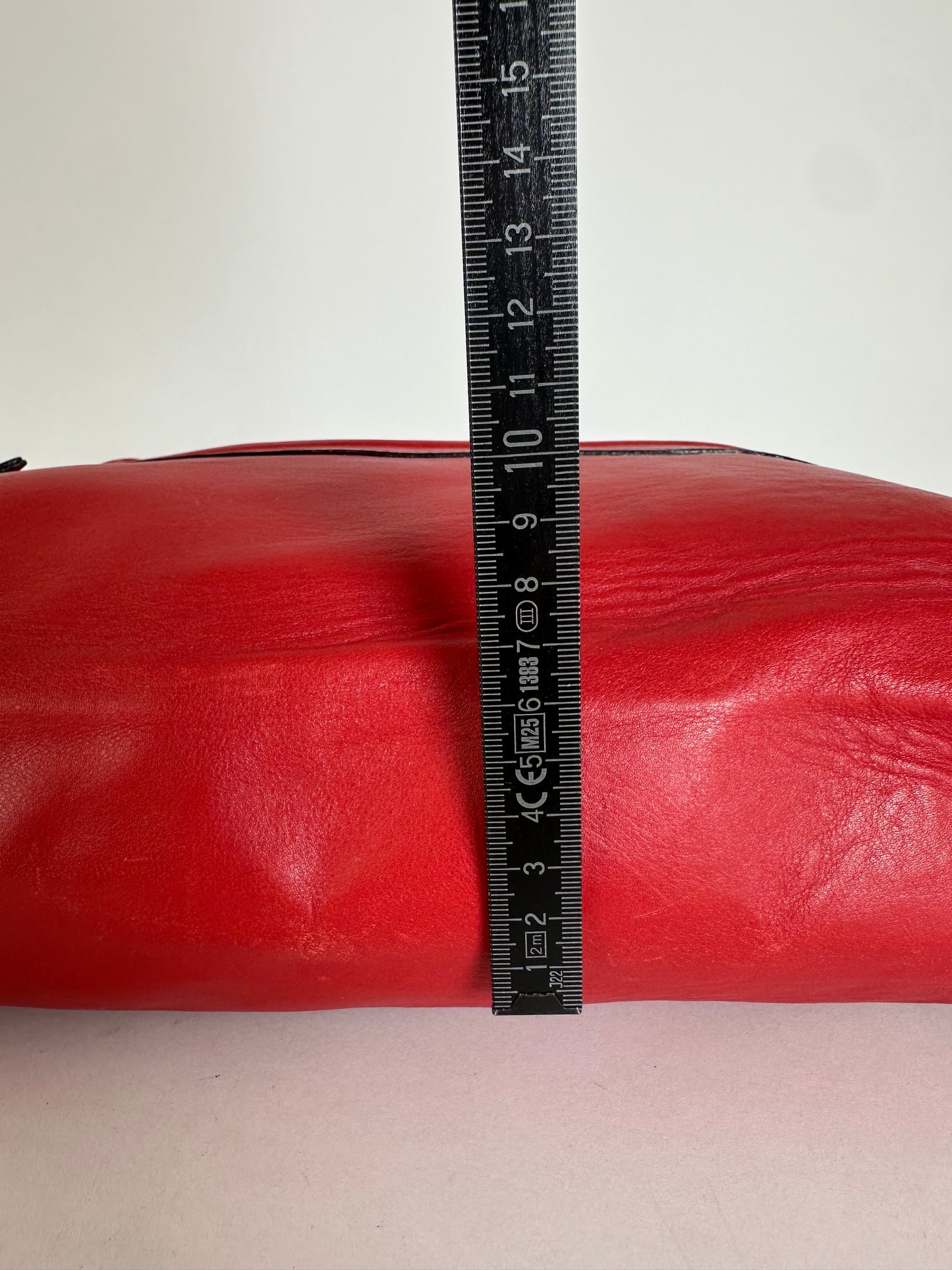 Vintage Marni Leather Bowling Bag Tomato Red