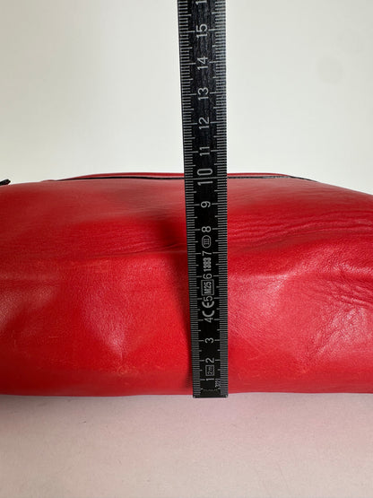 Vintage Marni Leather Bowling Bag Tomato Red