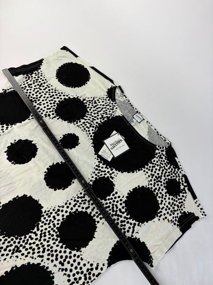 Vintage Jean Paul Gaultier Abstract Dot Print T-Shirt Black White XL