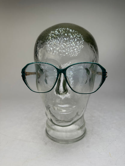 Vintage Celine Acetate Eyeglasses Teal Gold Early 2000s