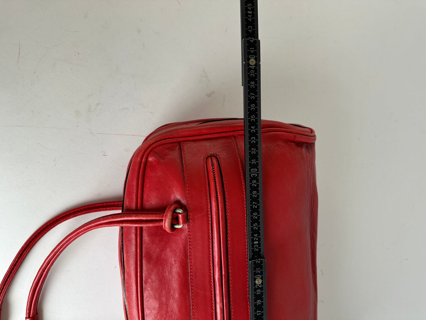 Vintage Marni Leather Bowling Bag Tomato Red