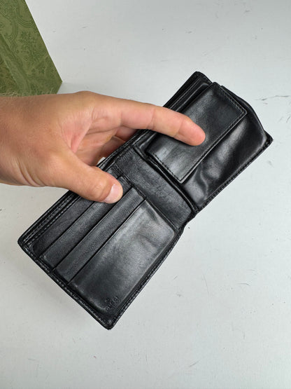 Vintage Gucci Flapable monogram Leather wallet black