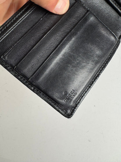 Vintage Gucci Flapable monogram Leather wallet black