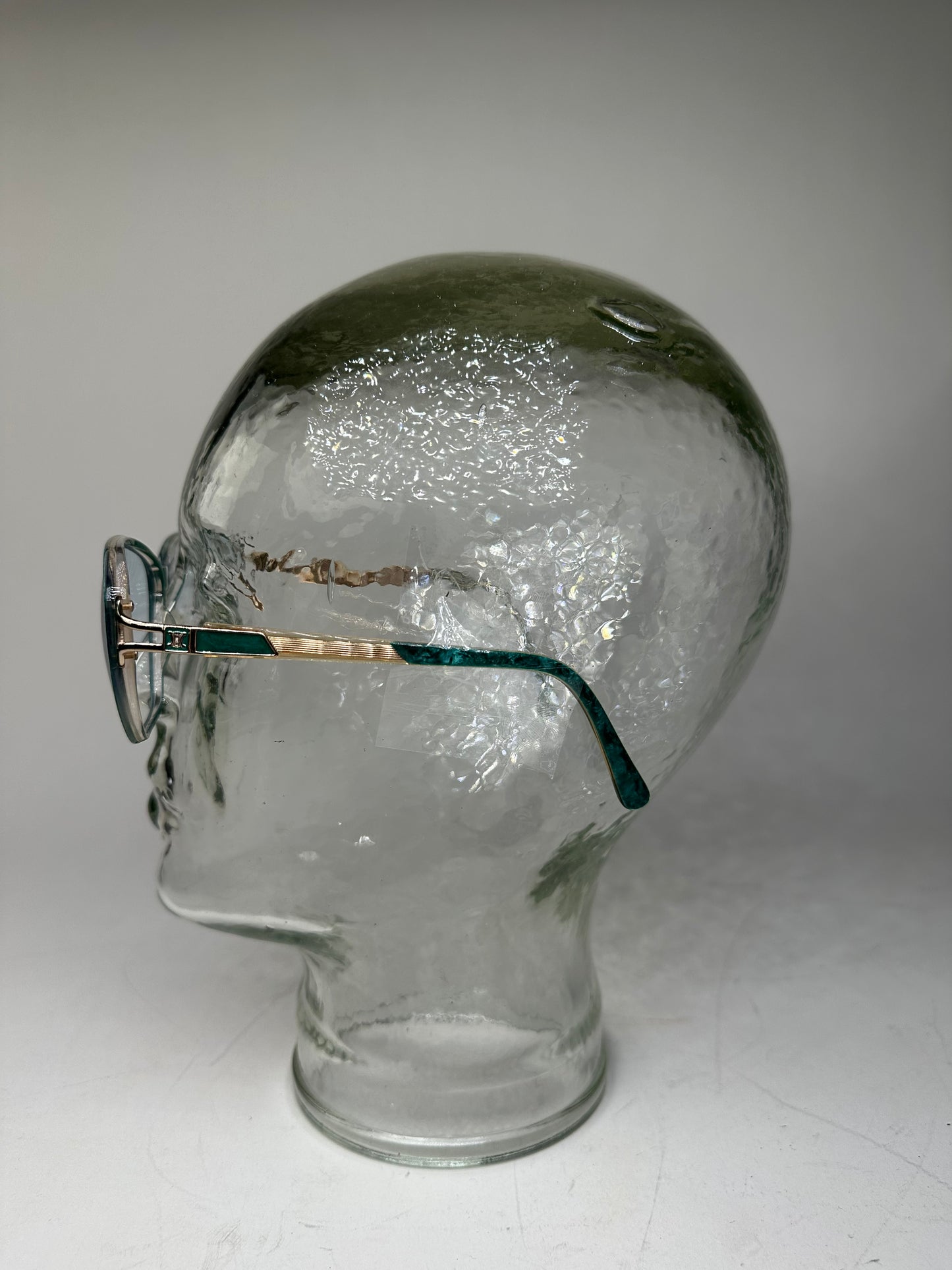 Vintage Celine Acetate Eyeglasses Teal Gold Early 2000s