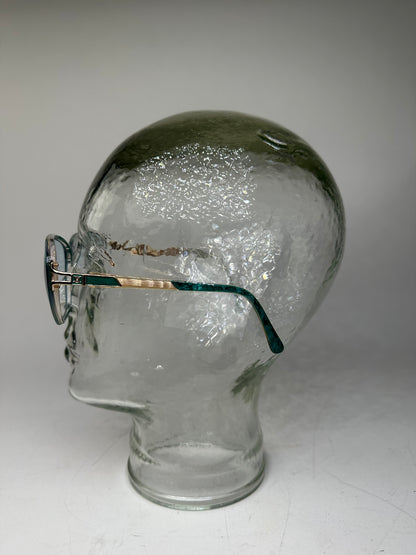 Vintage Celine Acetate Eyeglasses Teal Gold Early 2000s