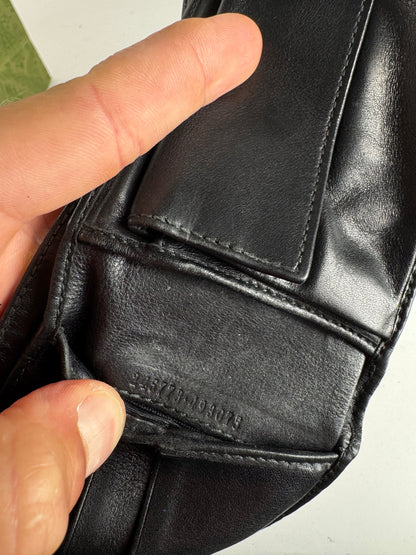 Vintage Gucci Flapable monogram Leather wallet black