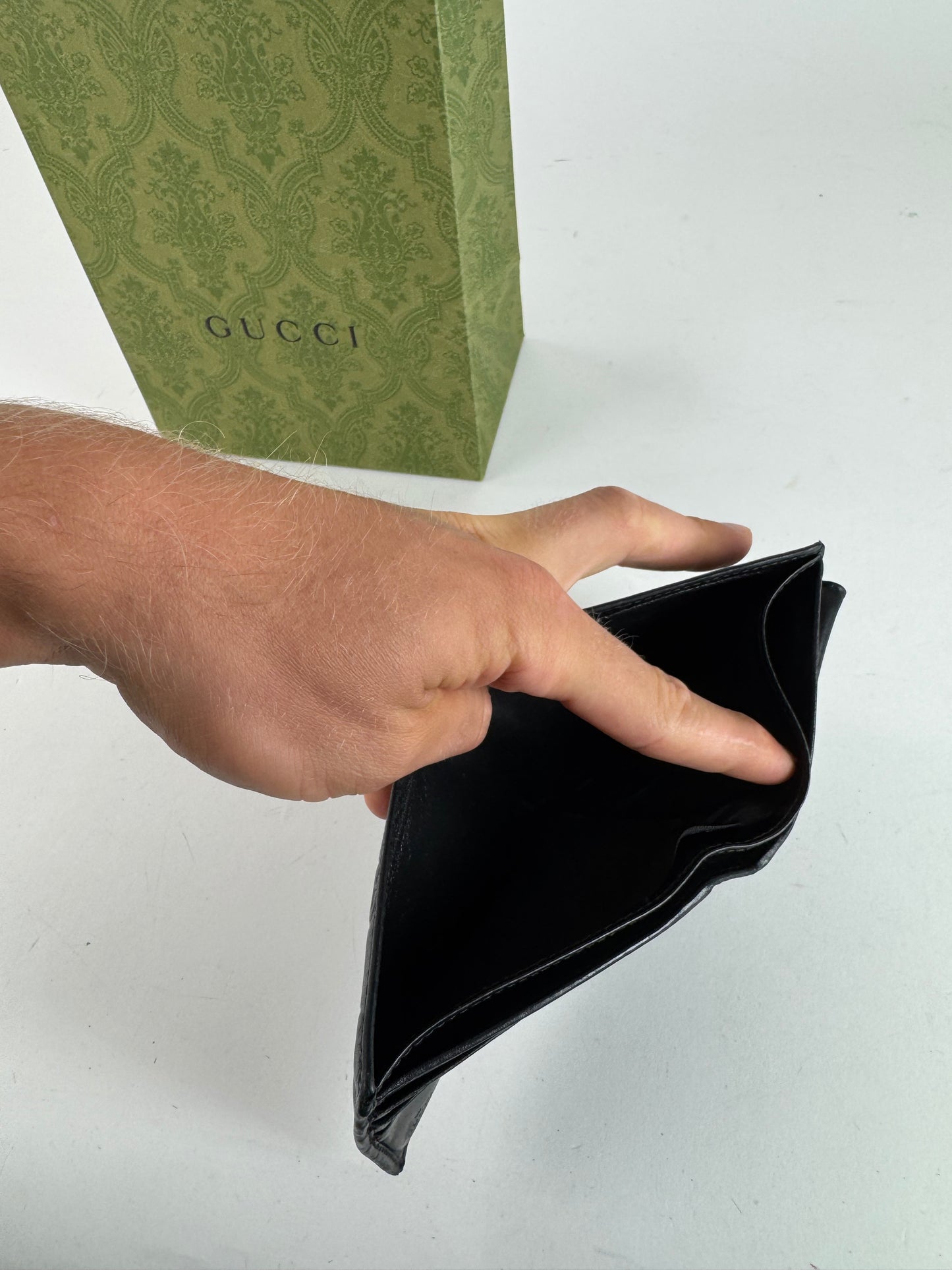 Vintage Gucci Flapable monogram Leather wallet black