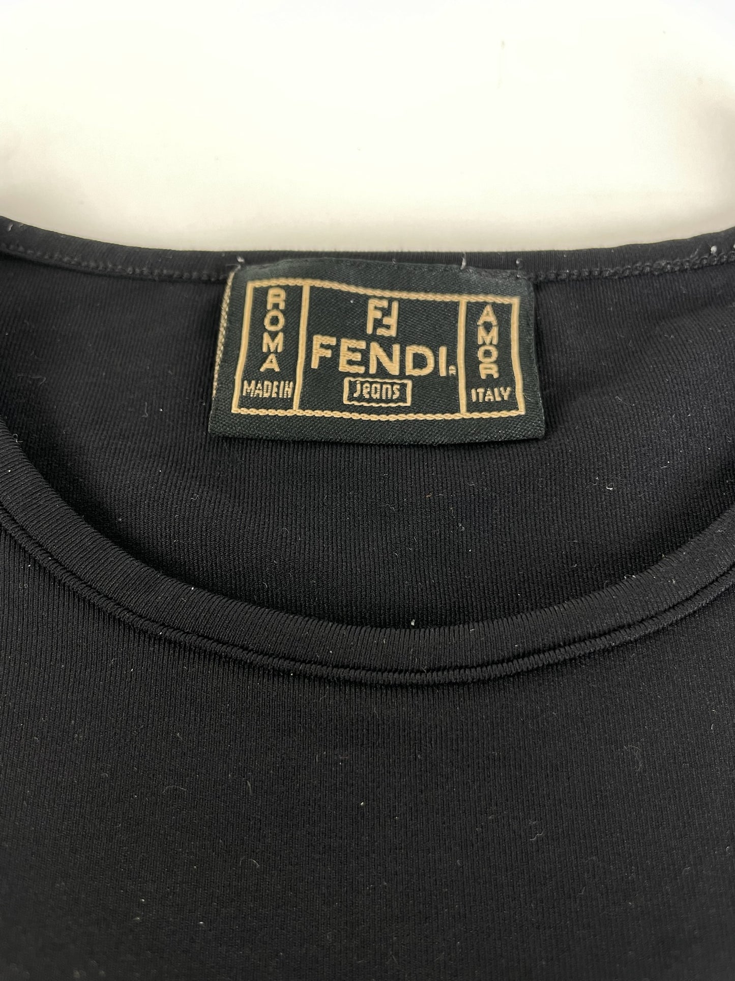 Vintage Fendi Cotton T Shirt Black