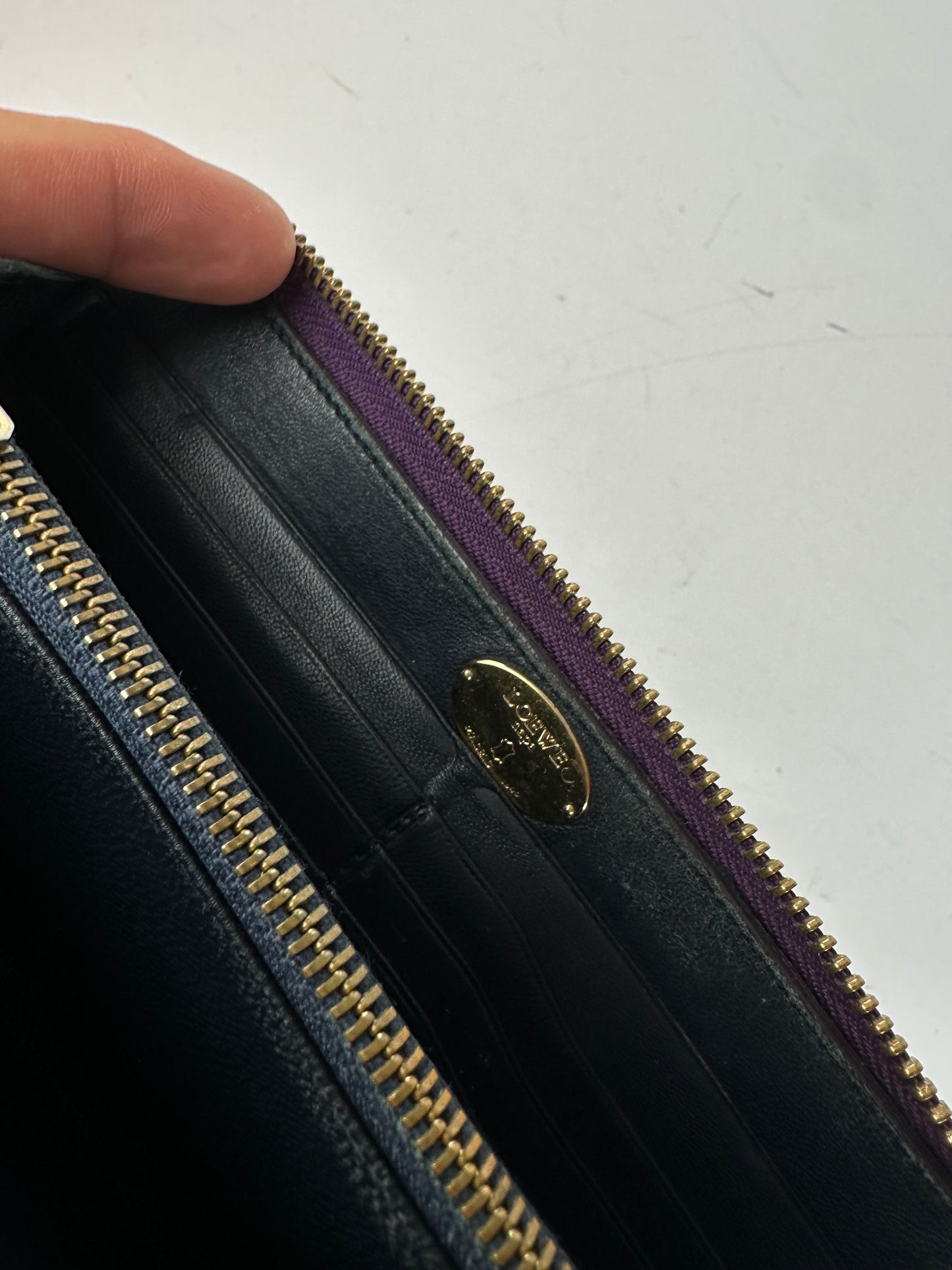 Vintage Loewe Madrid Long Leather Wallet Purple
