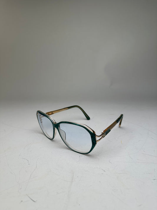 Vintage Celine Acetate Eyeglasses Teal Gold Early 2000s