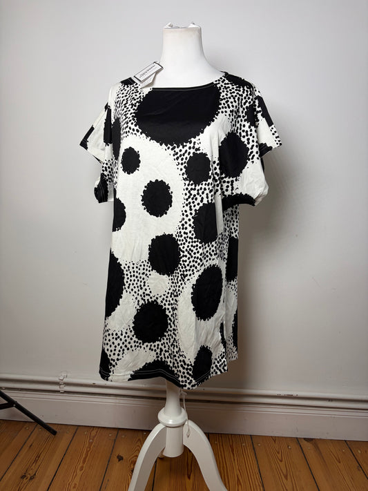 Vintage Jean Paul Gaultier Abstract Dot Print T-Shirt Black White XL