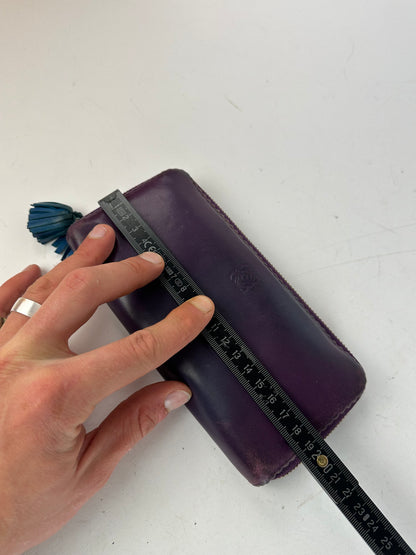 Vintage Loewe Madrid Long Leather Wallet Purple