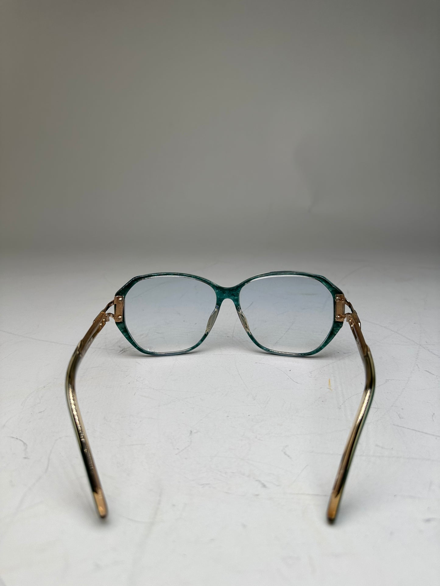 Vintage Celine Acetate Eyeglasses Teal Gold Early 2000s