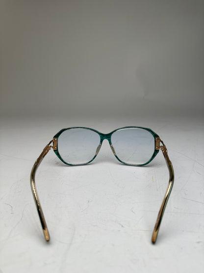 Vintage Celine Acetate Eyeglasses Teal Gold Early 2000s