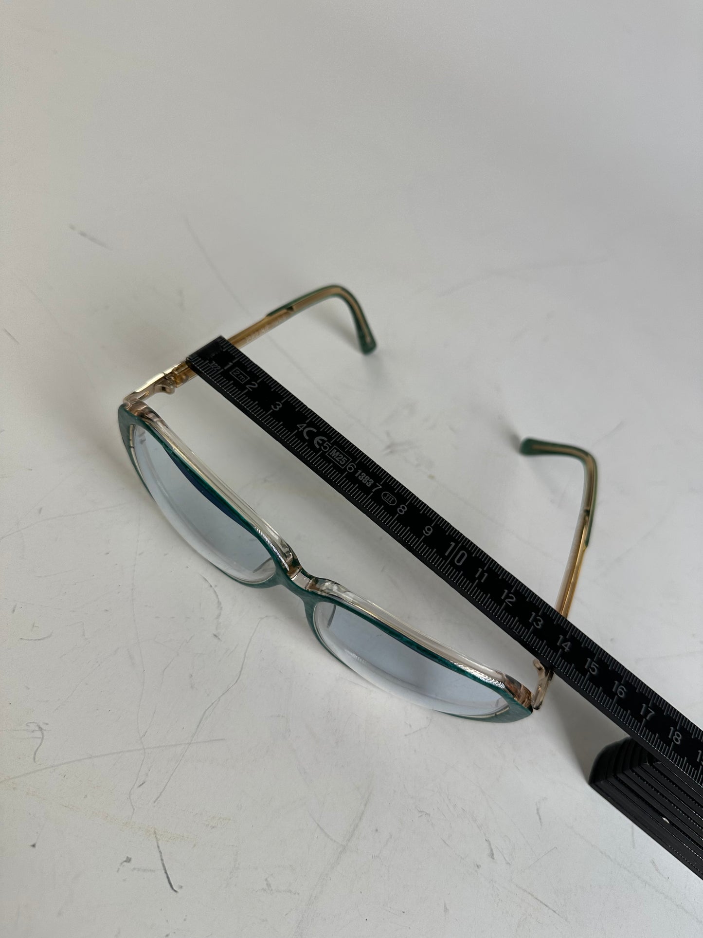 Vintage Celine Acetate Eyeglasses Teal Gold Early 2000s