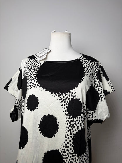Vintage Jean Paul Gaultier Abstract Dot Print T-Shirt Black White XL