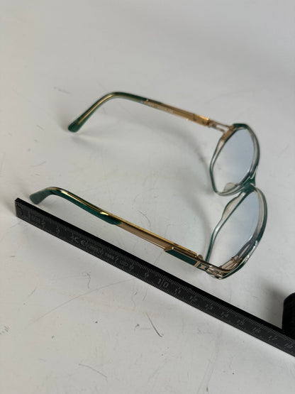 Vintage Celine Acetate Eyeglasses Teal Gold Early 2000s
