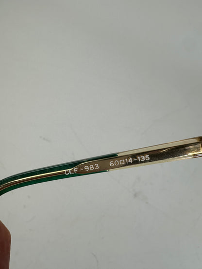 Vintage Celine Acetate Eyeglasses Teal Gold Early 2000s