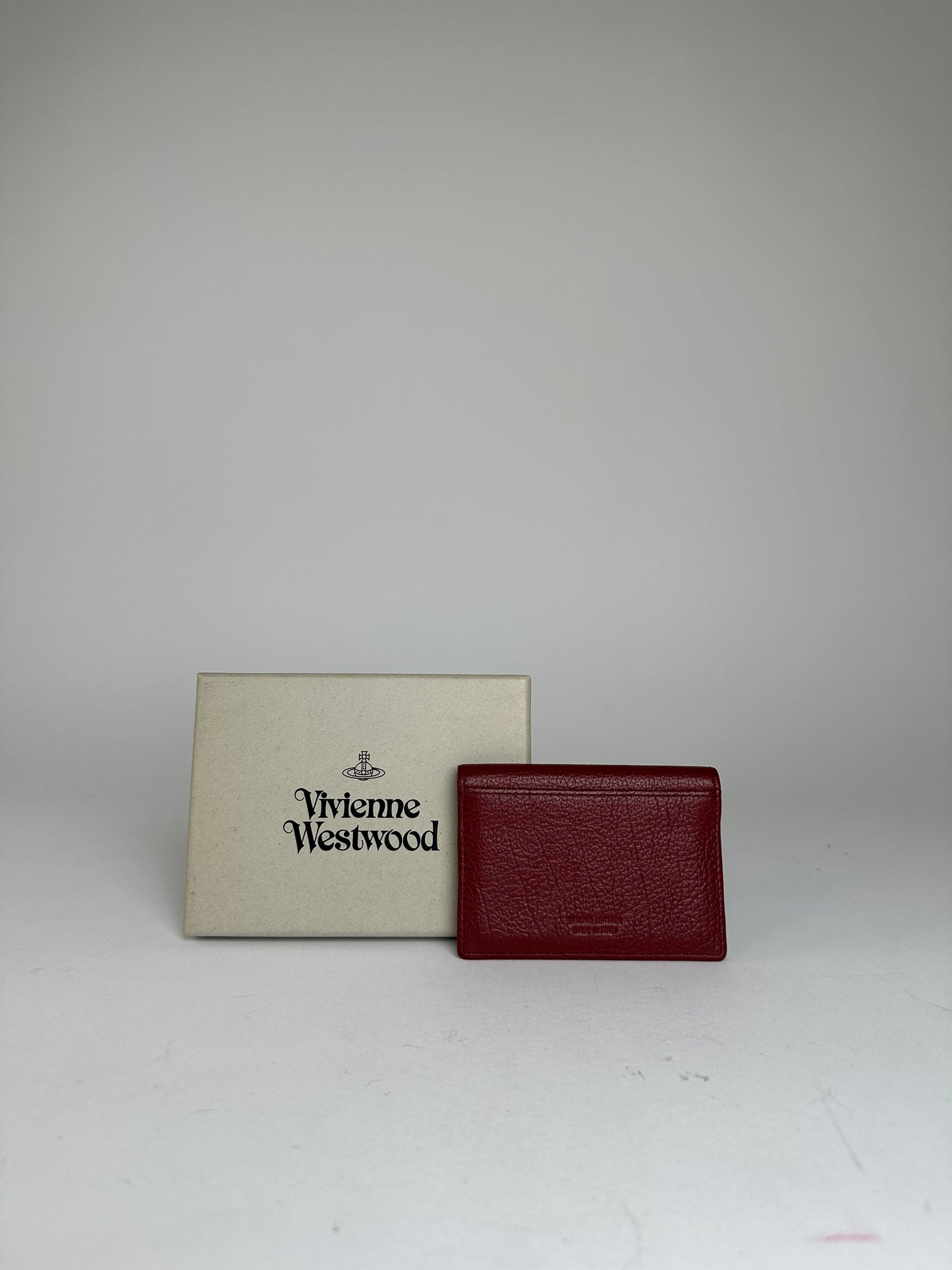 Vivienne Westwood Bifold Grained Leather Card Holder Burgundy