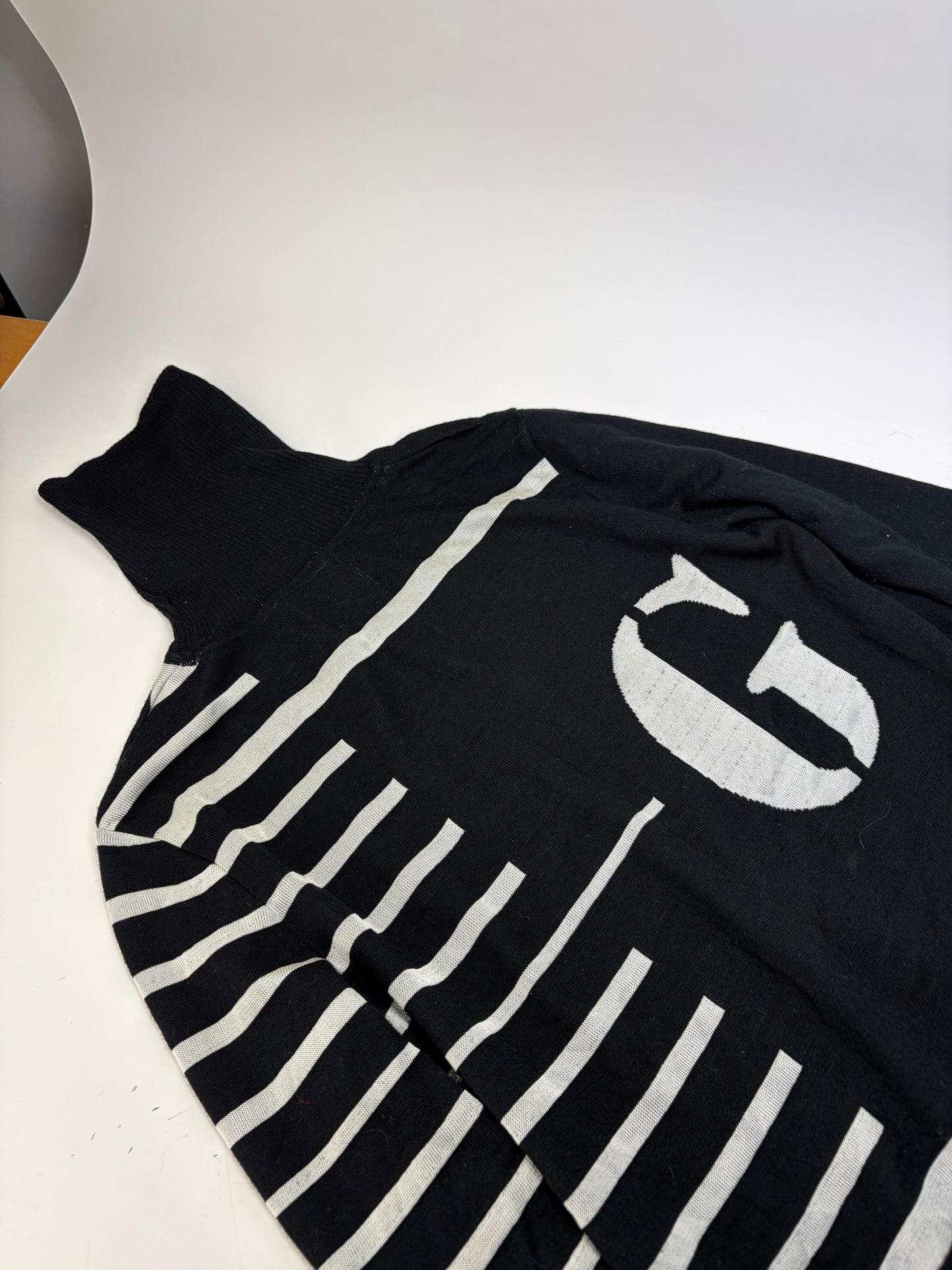 Vintage Jean Paul Gaultier Wool Blend Dress Black White M