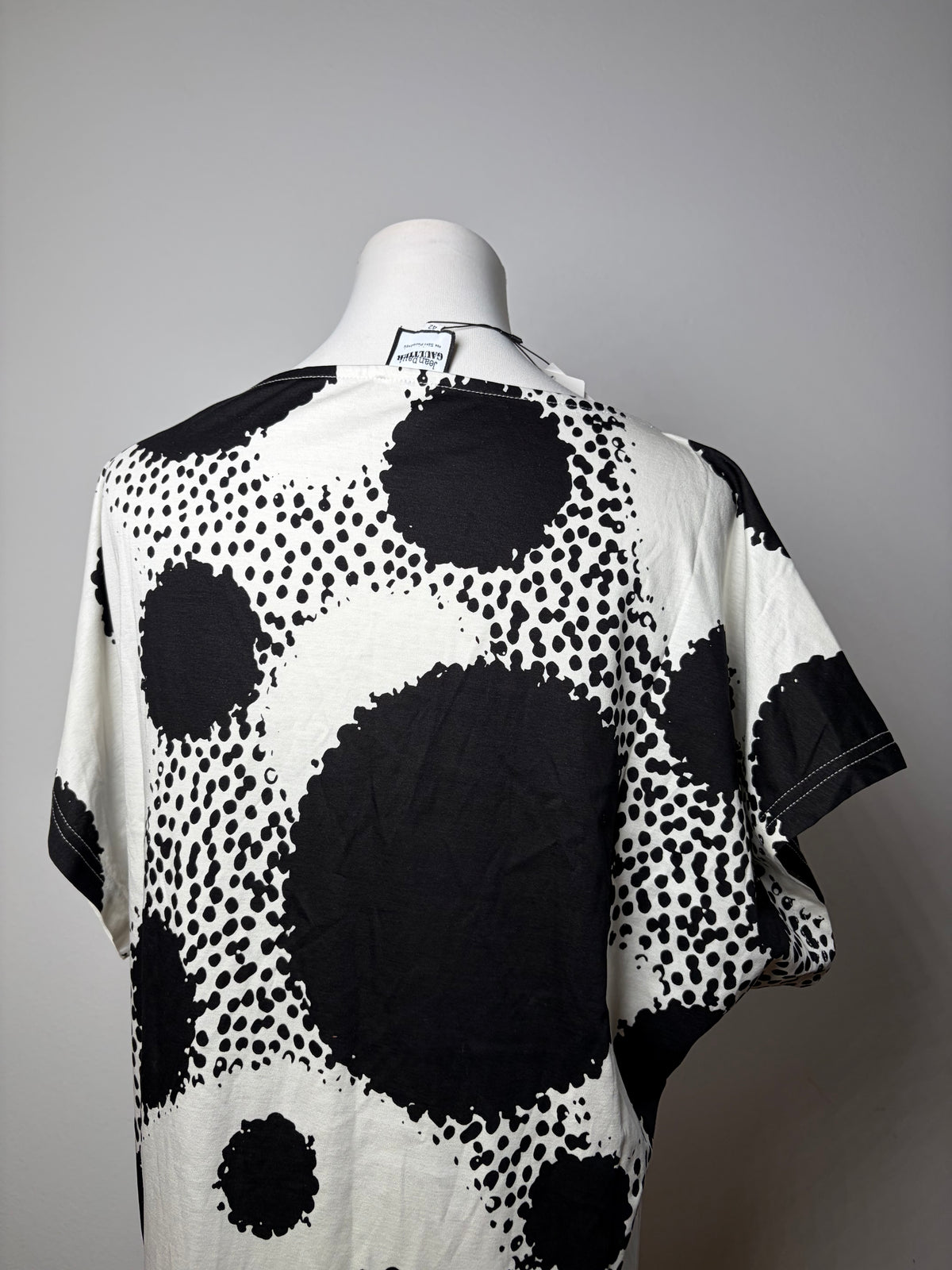 Vintage Jean Paul Gaultier Abstract Dot Print T-Shirt Black White XL