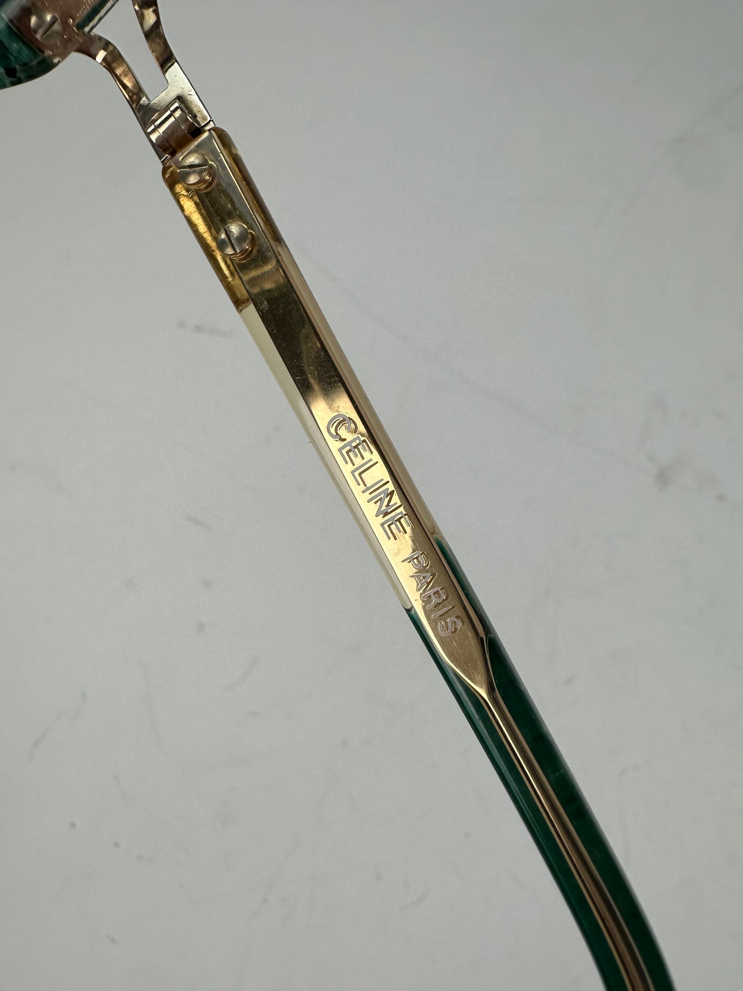 Vintage Celine Acetate Eyeglasses Teal Gold Early 2000s
