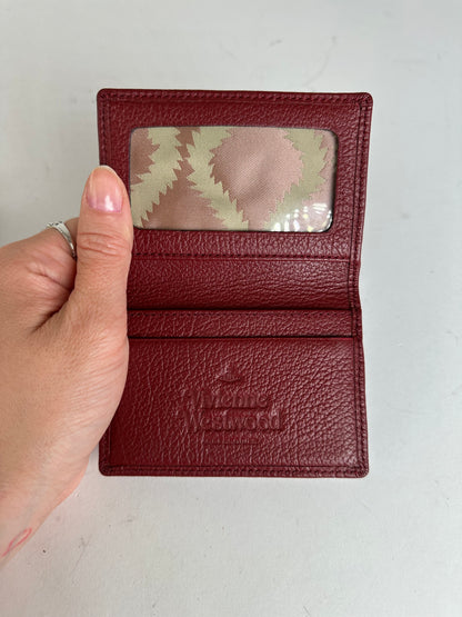 Vivienne Westwood Bifold Grained Leather Card Holder Burgundy