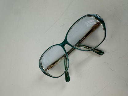 Vintage Celine Acetate Eyeglasses Teal Gold Early 2000s
