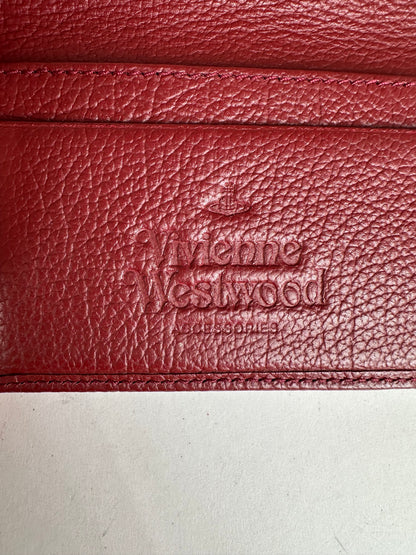 Vivienne Westwood Bifold Grained Leather Card Holder Burgundy