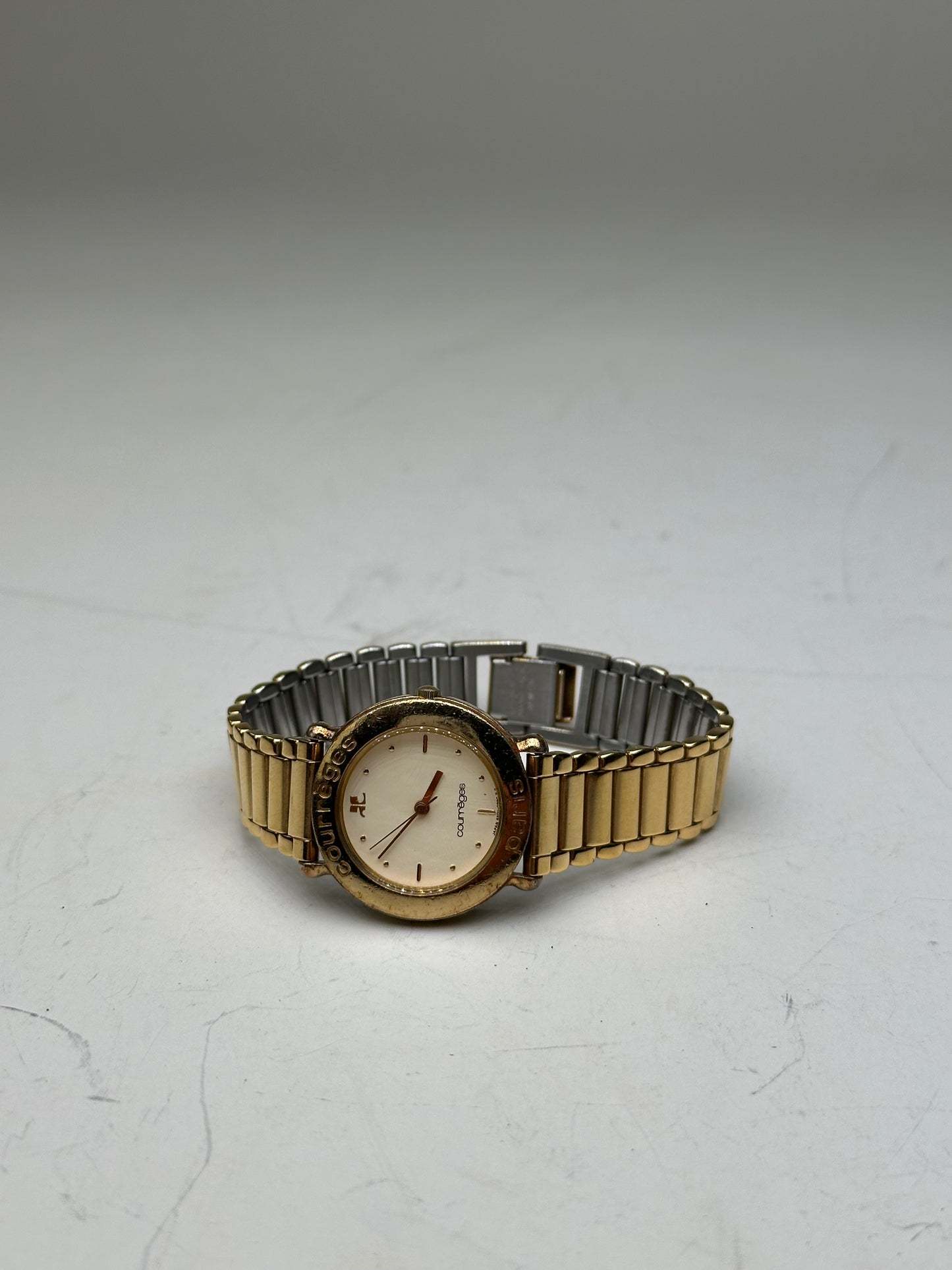 Vintage Courreges Bracelet Watch Gold Silver c. 1990s