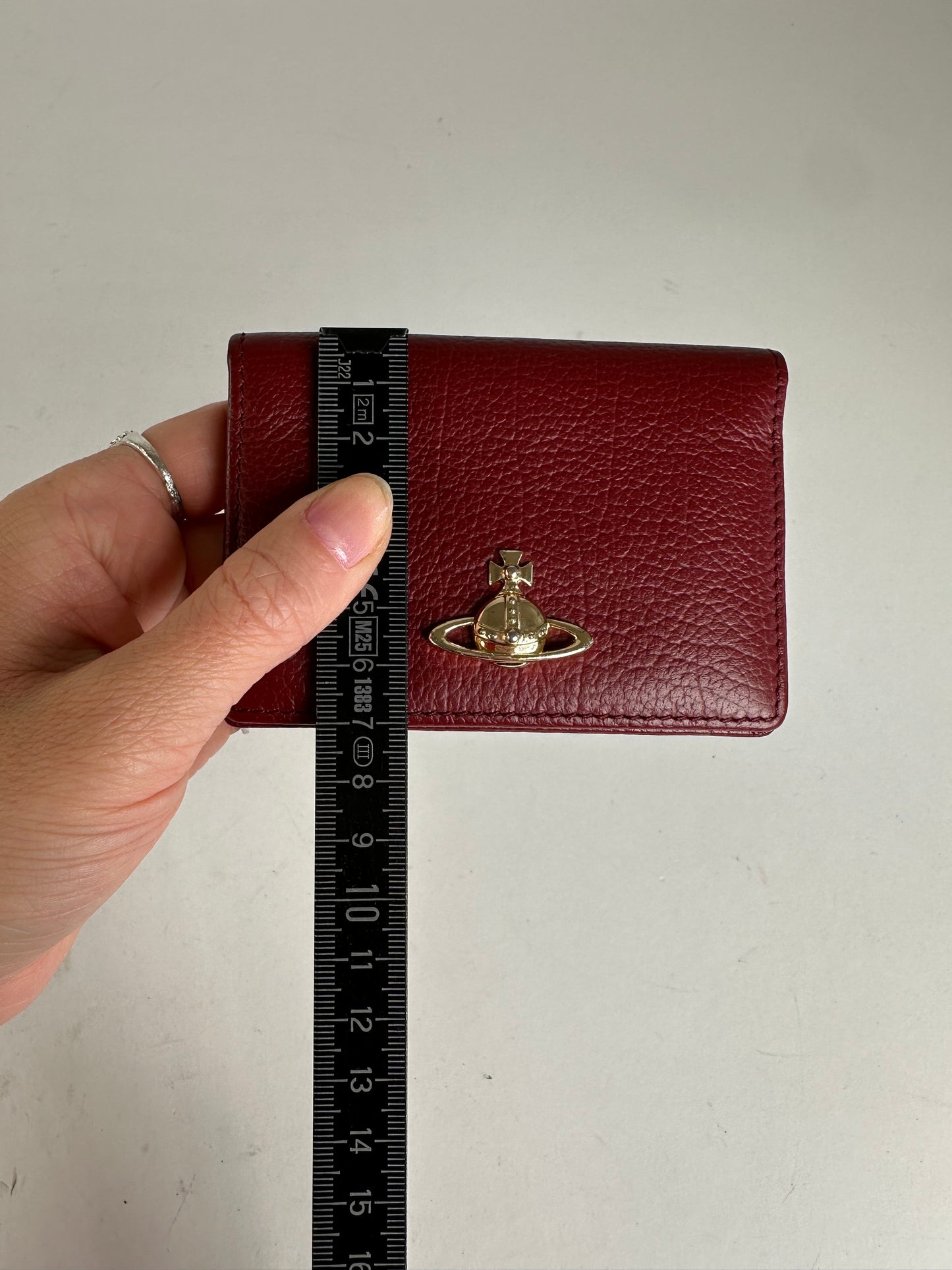 Vivienne Westwood Bifold Grained Leather Card Holder Burgundy