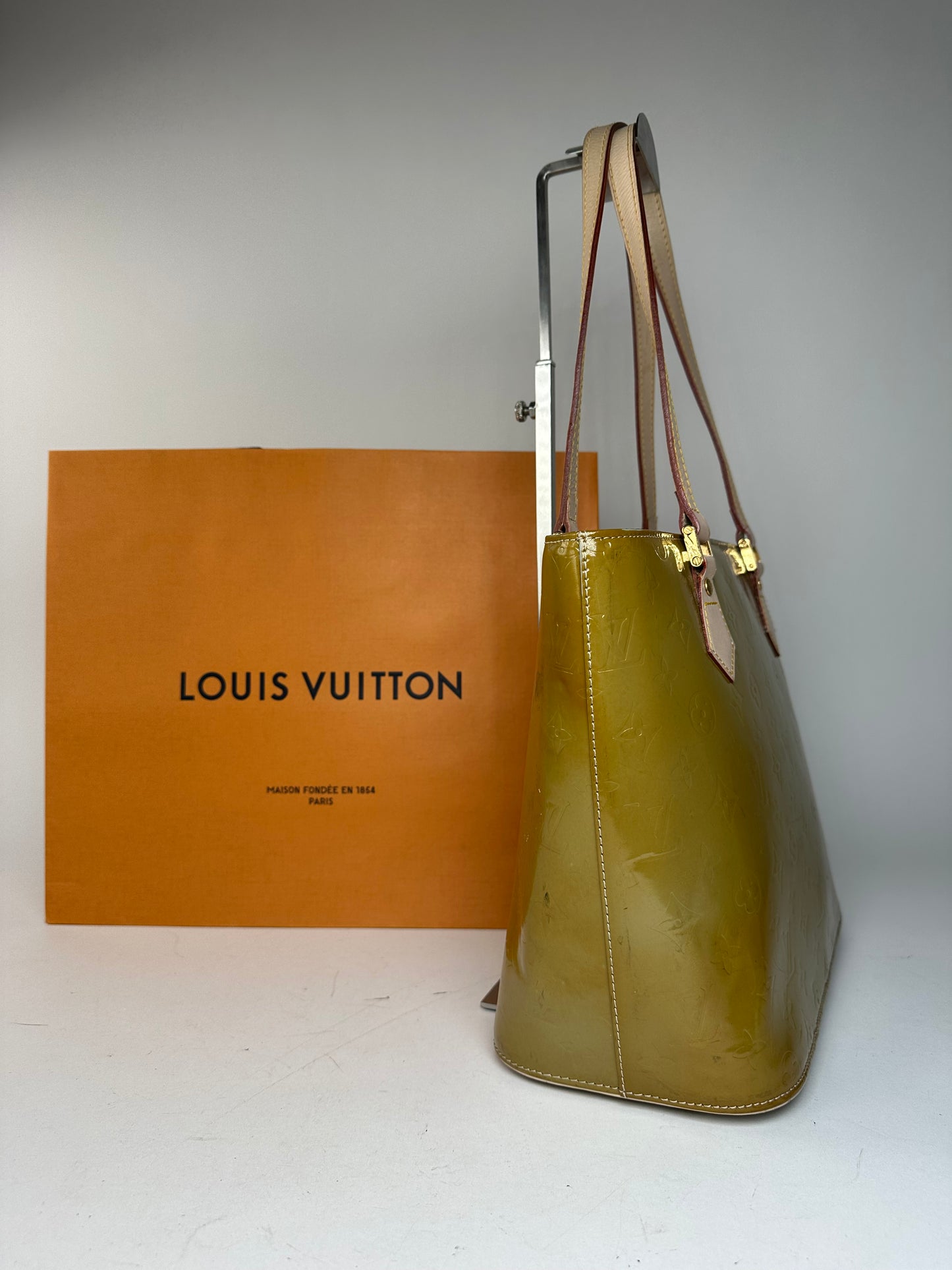 Vintage Louis Vuitton Vernis Leather Handbag Green
