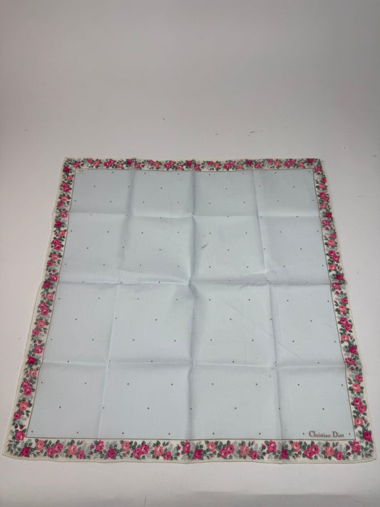 Vintage Dior Floral scarf babyblue