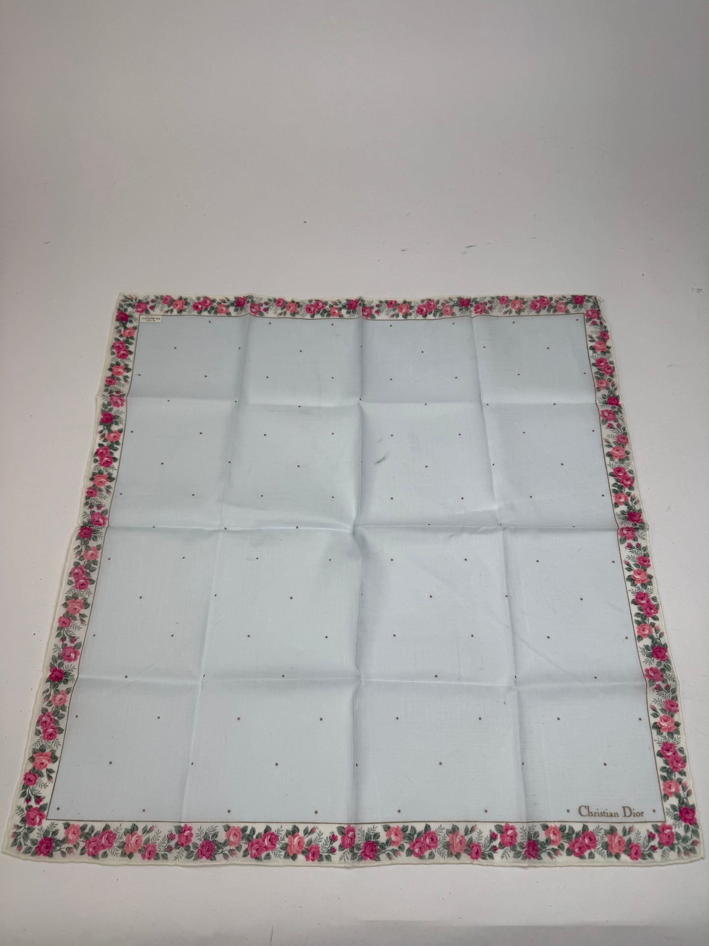 Vintage Dior Floral scarf babyblue