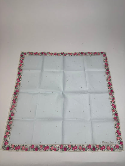 Vintage Dior Floral scarf babyblue