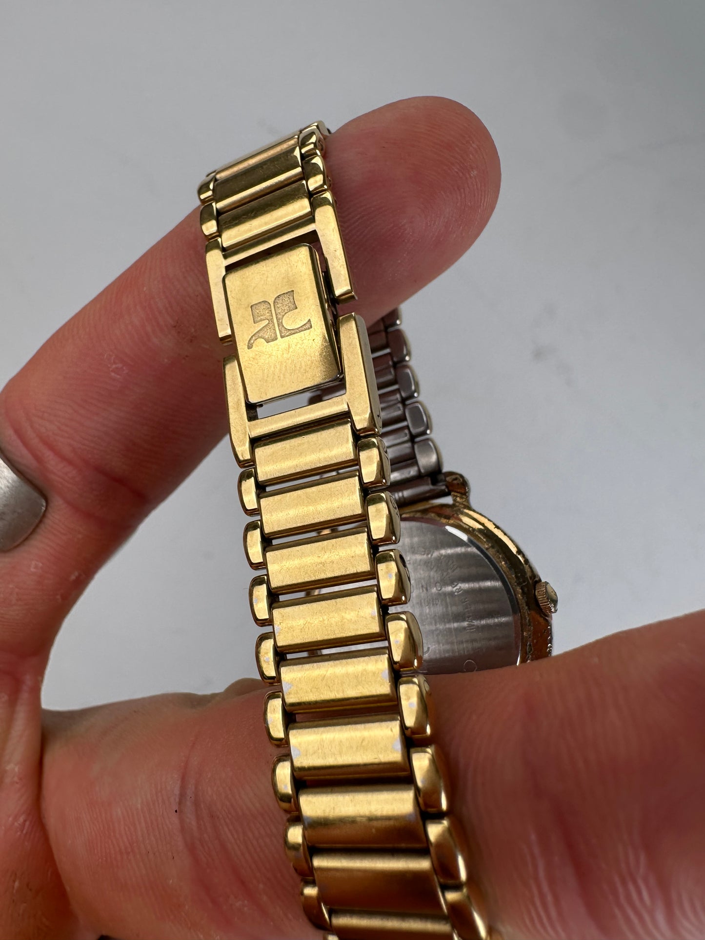 Vintage Courreges Bracelet Watch Gold Silver c. 1990s