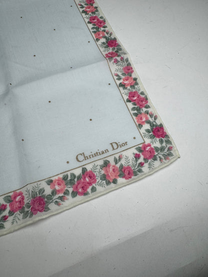 Vintage Dior Floral scarf babyblue