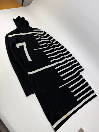 Vintage Jean Paul Gaultier Wool Blend Dress Black White M