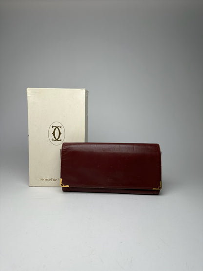 Vintage Cartier leather clutch burgundy