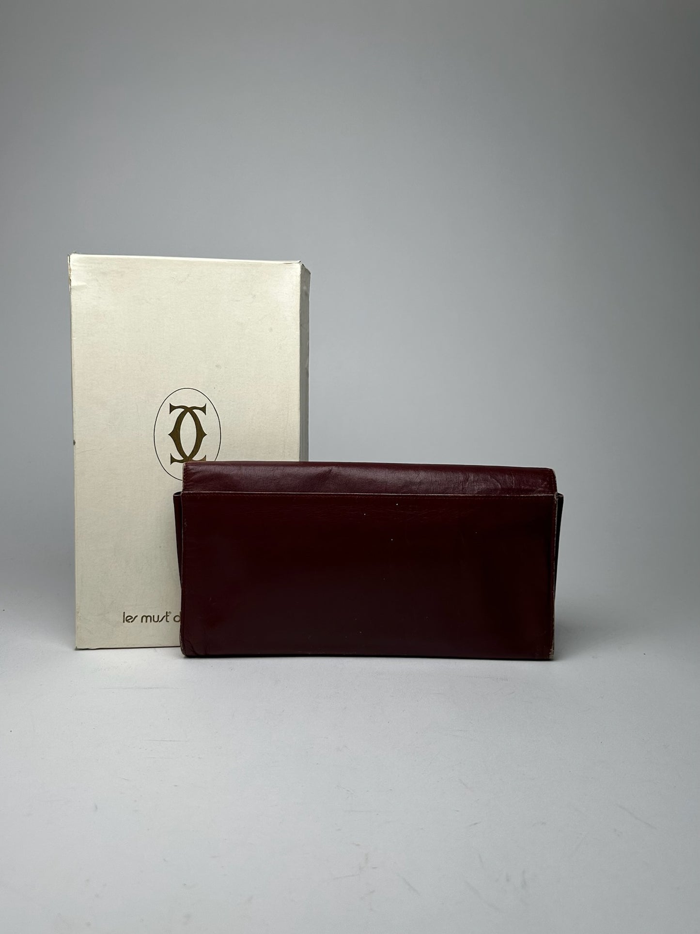 Vintage Cartier leather clutch burgundy